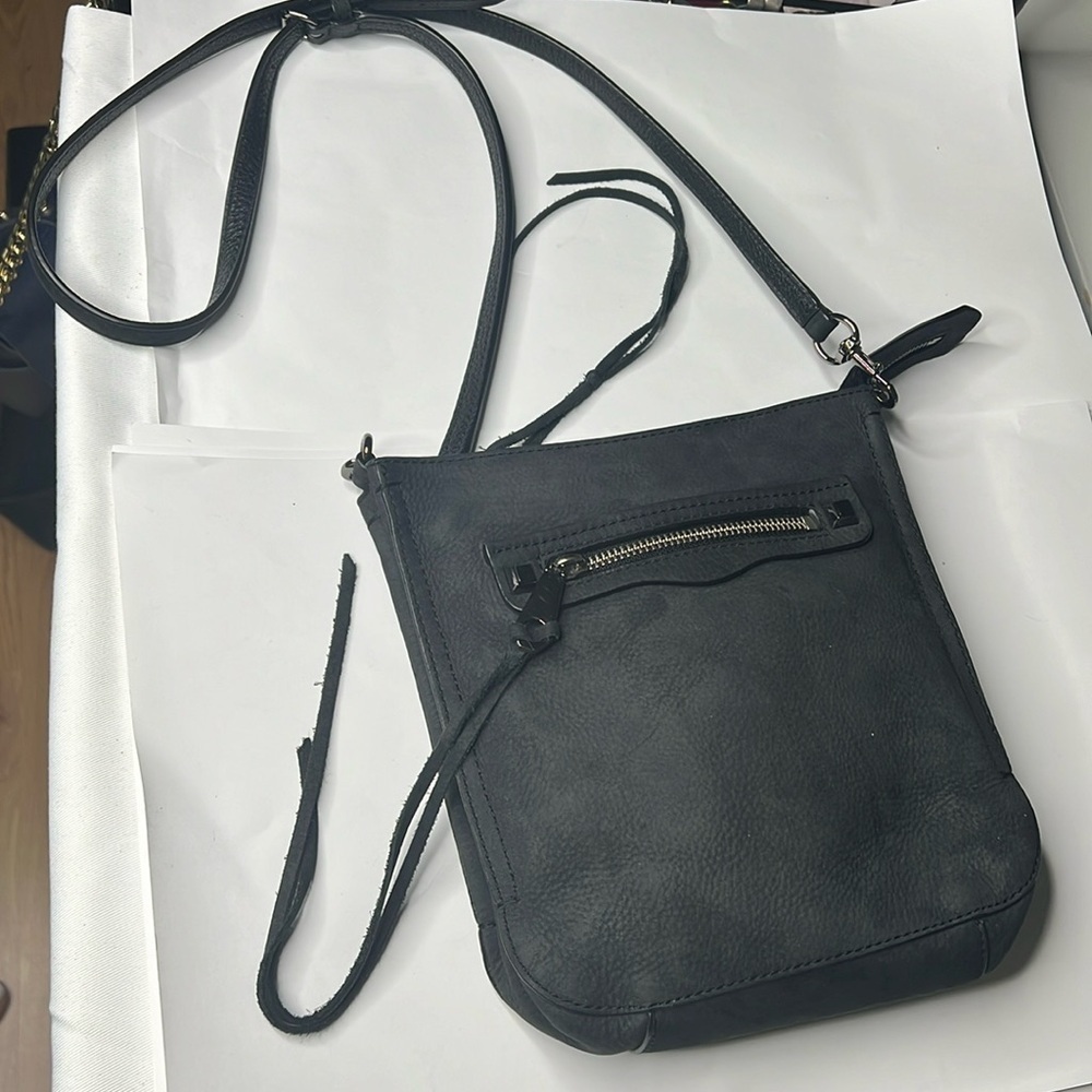 Rebecca Minkoff Charcoal Sueded Leather Crossbody Bag